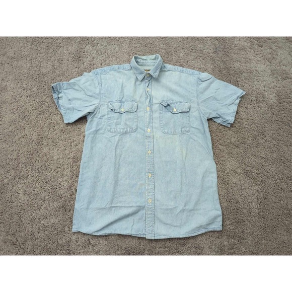 Free Farm Hand Other - Free Farm Hand Button Up Shirt Mens Medium Blue Denim Short Sleeve‎ Casual
